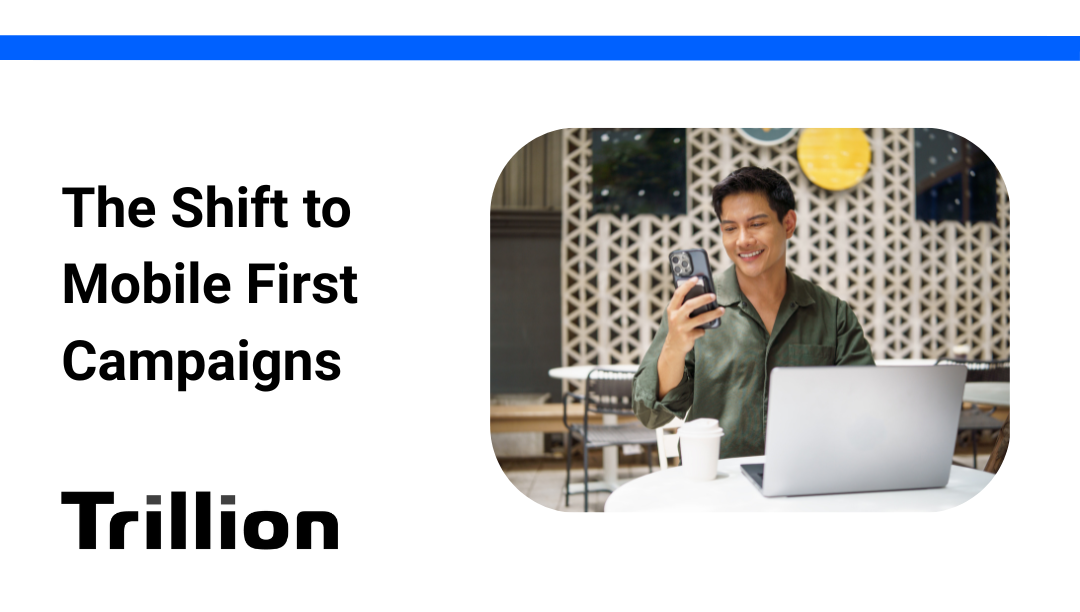 Illustration showing mobile-first marketing with responsive ads, app engagement, and mobile conversions.