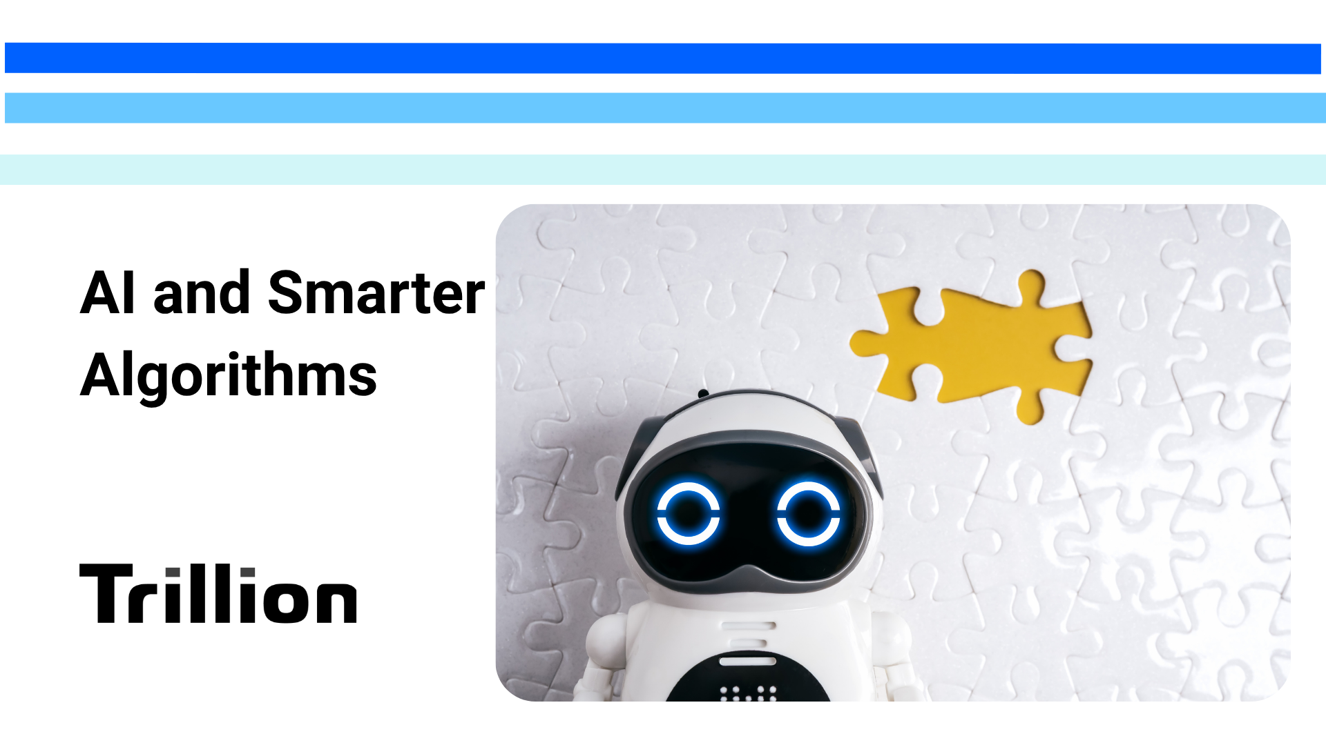 small robot against a jigsaw puzzle background